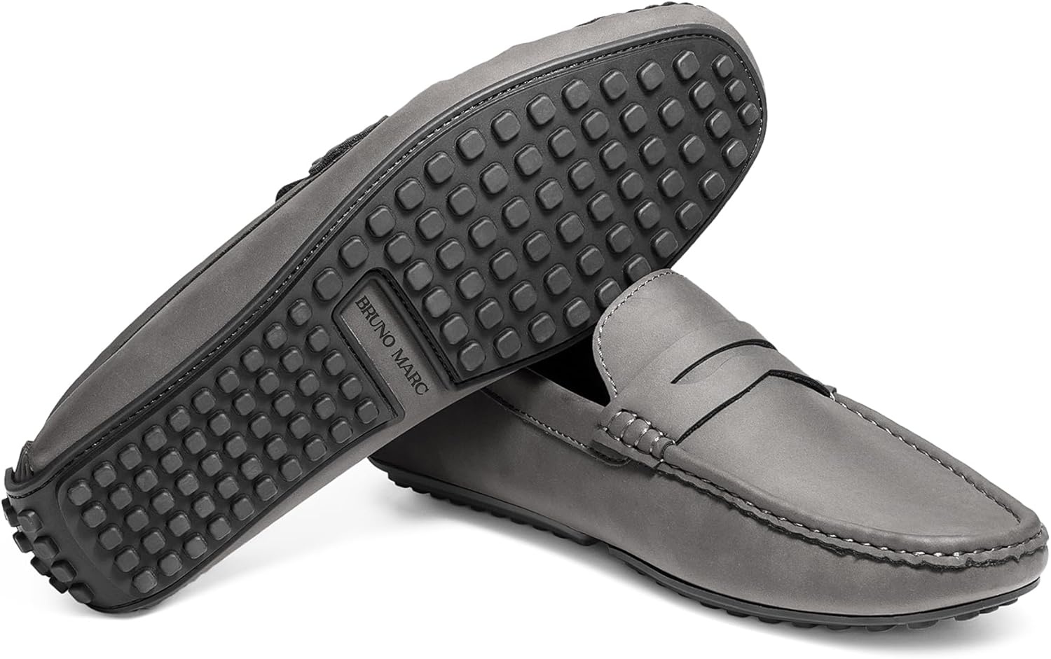 image:imageBruno Marc Mens Slipon Penny Loafer Suede Driving ShoesDark Grey