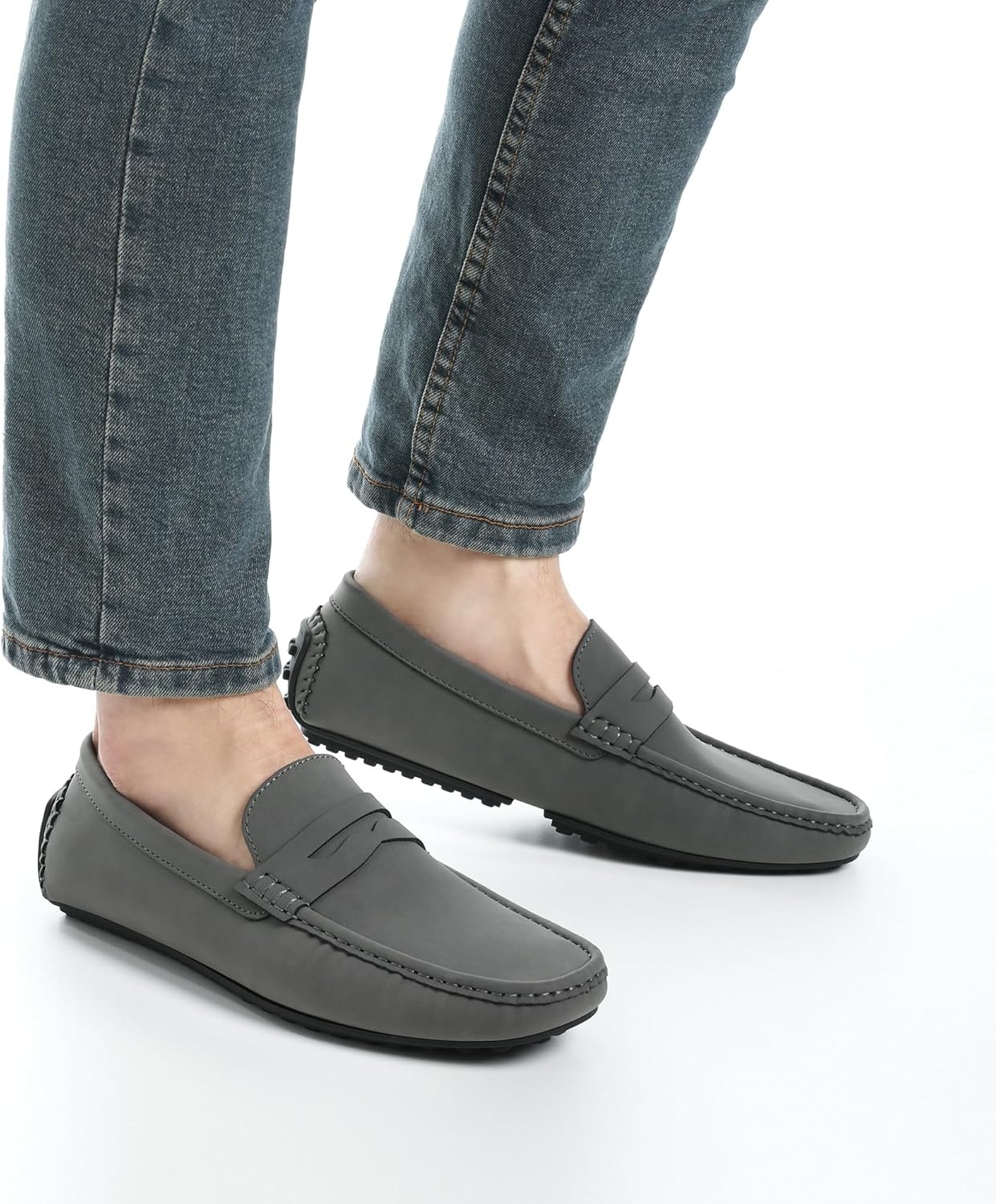 image:imageBruno Marc Mens Slipon Penny Loafer Suede Driving ShoesDark Grey