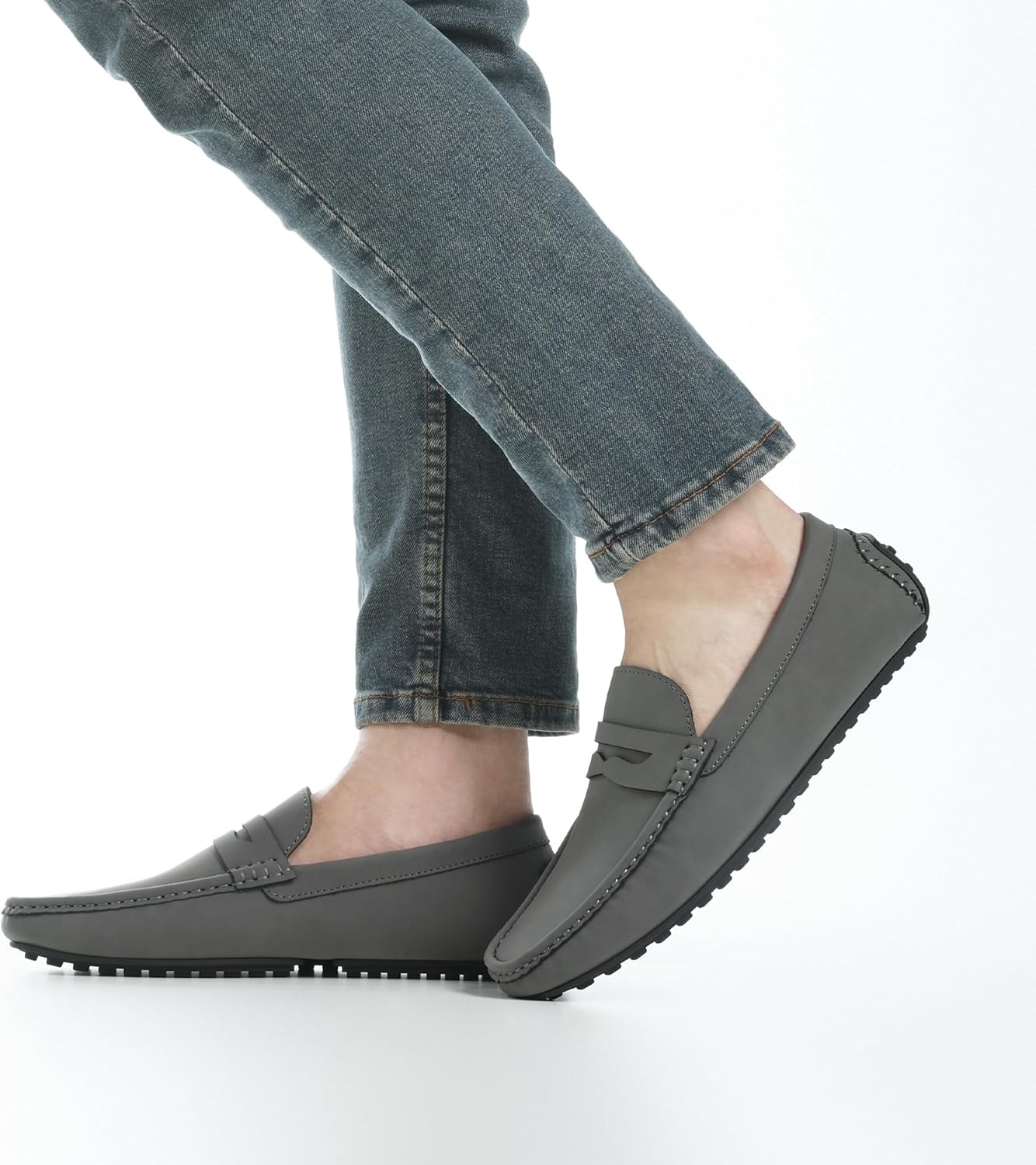 image:imageBruno Marc Mens Slipon Penny Loafer Suede Driving ShoesDark Grey