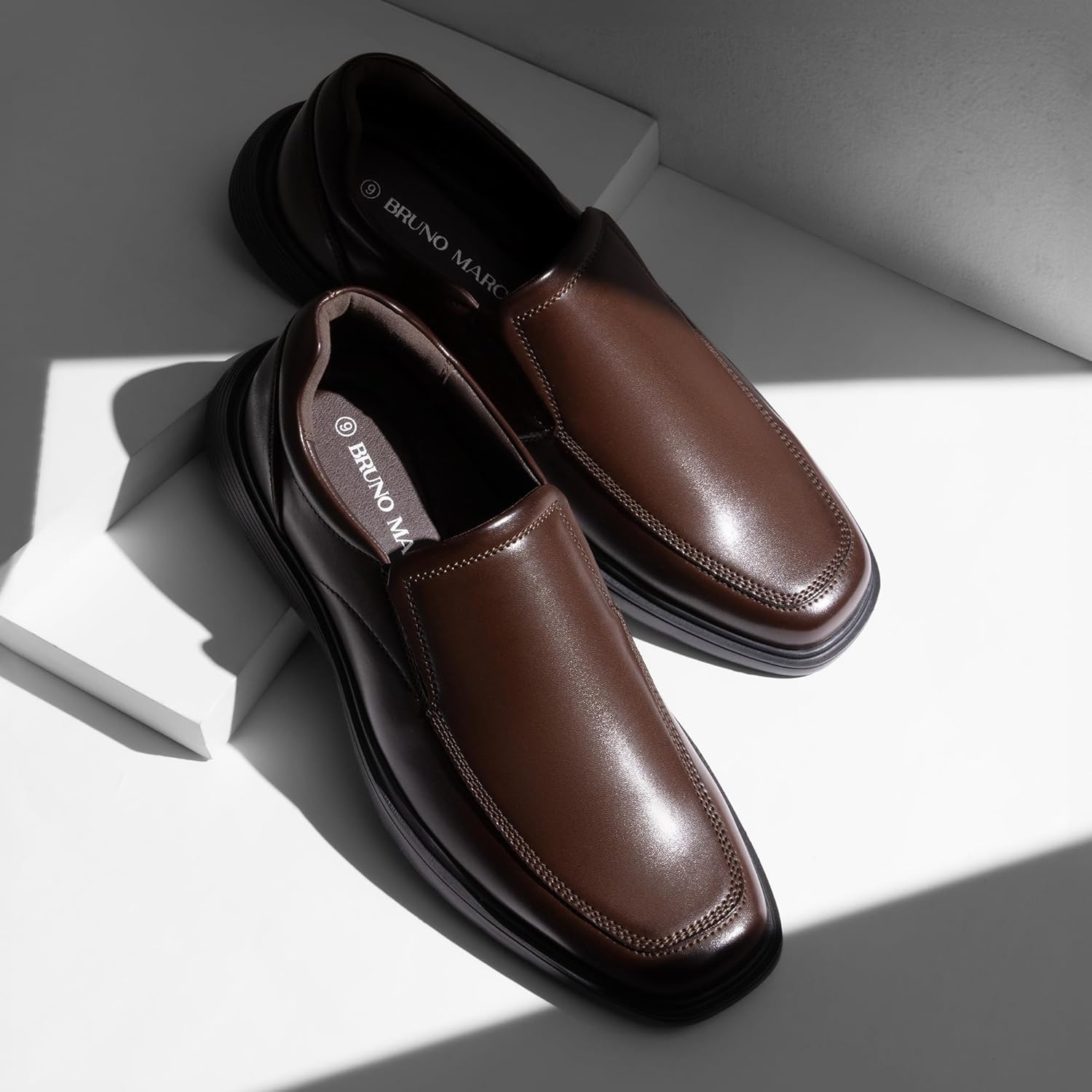 image:imageBruno Marc Mens Dress Shoes Slip On Comfortable Loafers Business Casual ShoesDark Brown