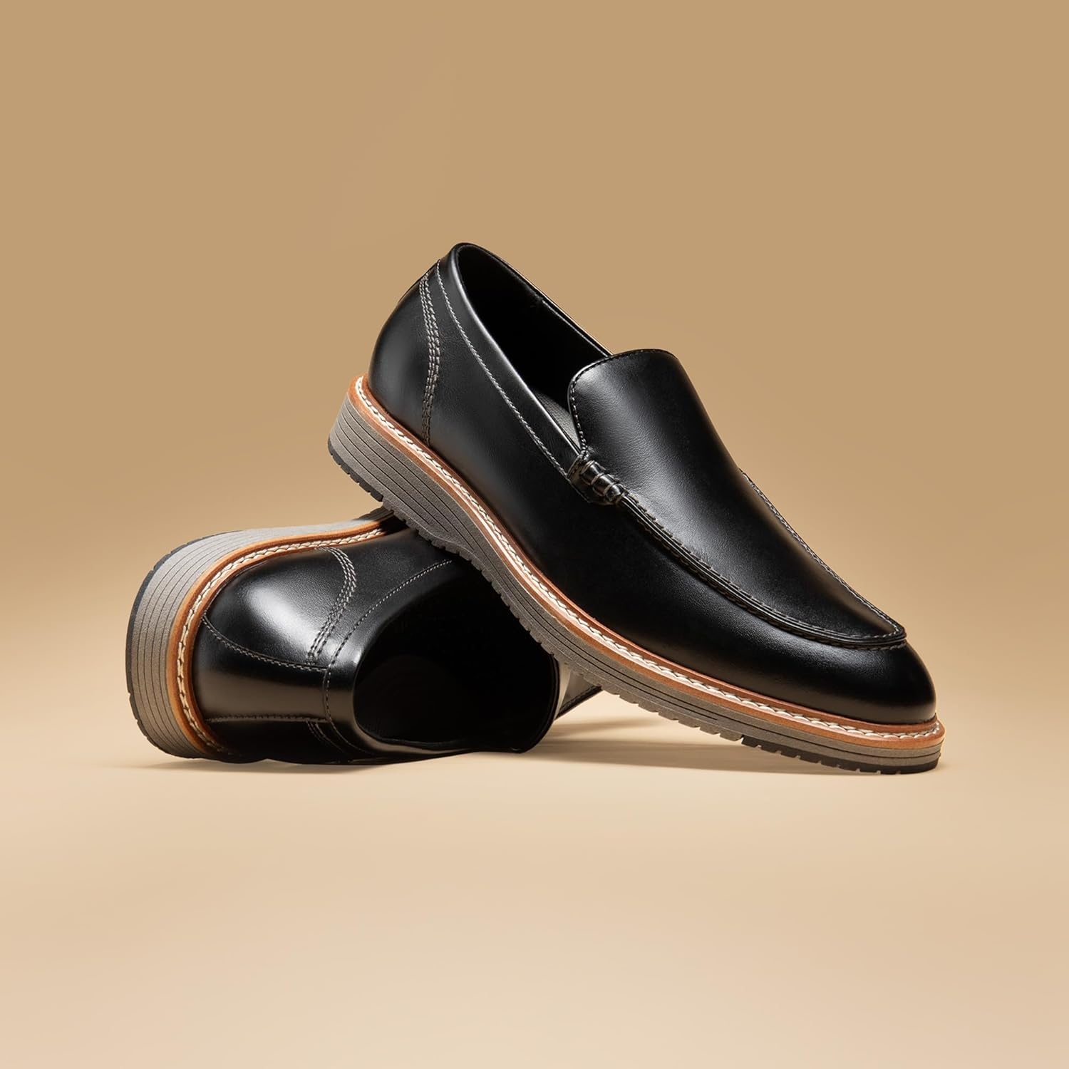 image:imageBruno Marc Mens Dress Slipon Classic Loafers Formal ShoesBlackGrey