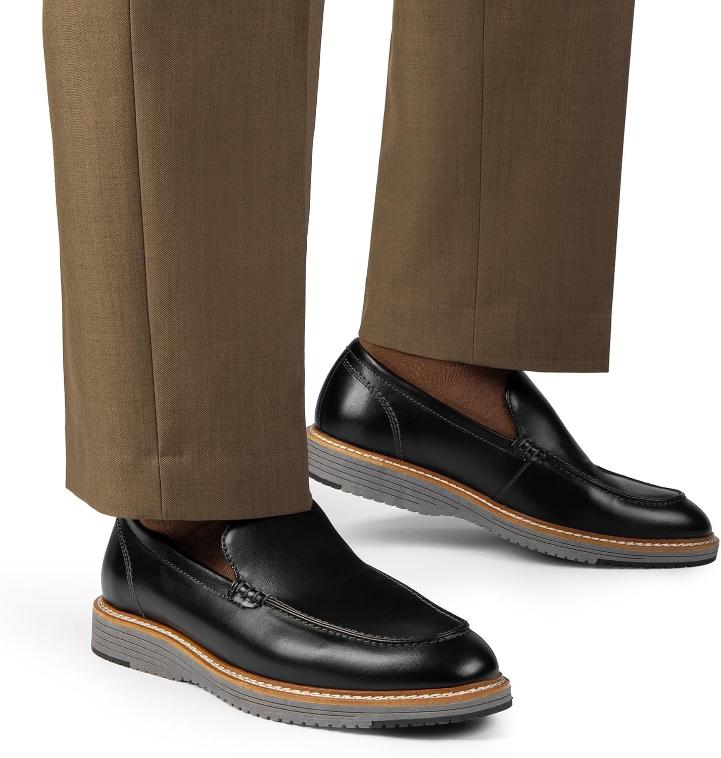 image:imageBruno Marc Mens Dress Slipon Classic Loafers Formal ShoesBlackGrey