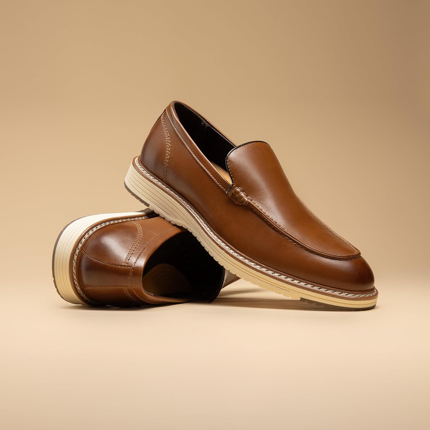 image:imageBruno Marc Mens Dress Slipon Classic Loafers Formal ShoesBrown