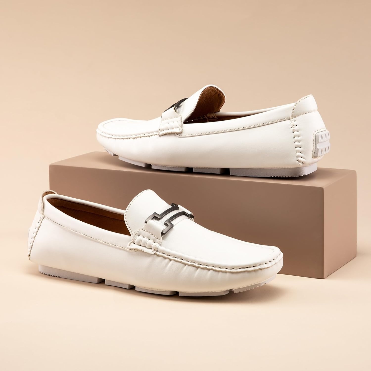 image:imageBruno Marc Mens Driving Penny Loafers Casual Slipon Moccasins ShoesWhite