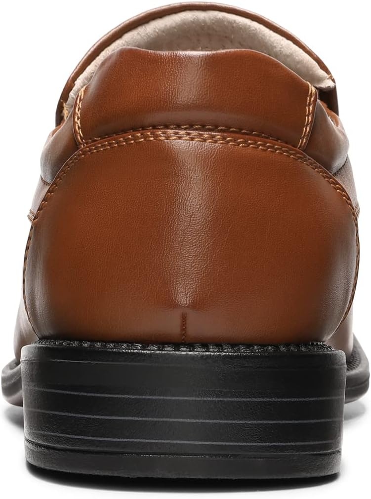 image:imageBruno Marc Mens Goldman02 Slip on Leather Lined Square Toe Dress Loafers Shoes for Casual Weekend Formal WorkBrown