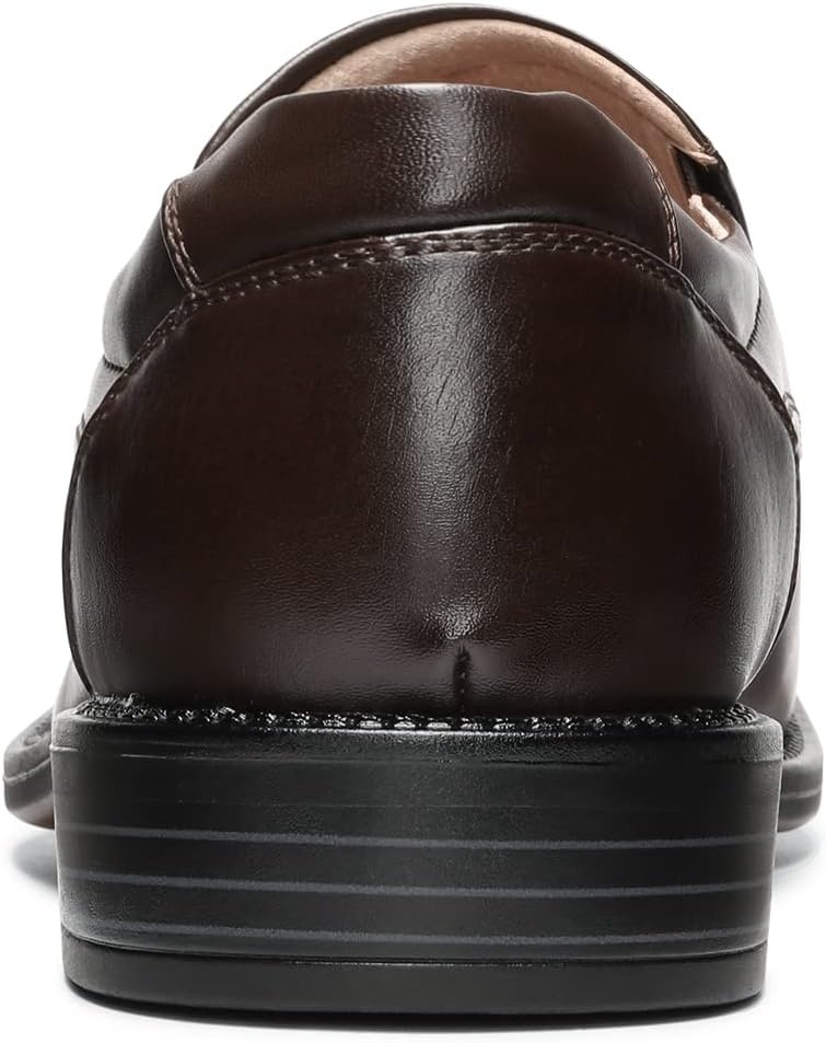 image:imageBruno Marc Mens Goldman02 Slip on Leather Lined Square Toe Dress Loafers Shoes for Casual Weekend Formal WorkDark Brown