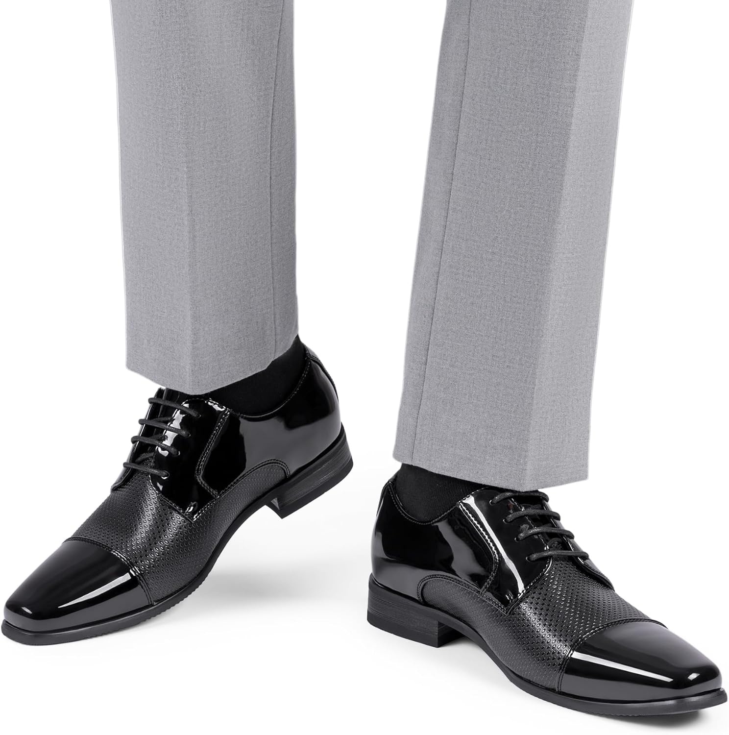 image:imageBruno Marc Mens Patent Tuxedo Dress Shoes Classic Laceup Formal OxfordsBlackpat