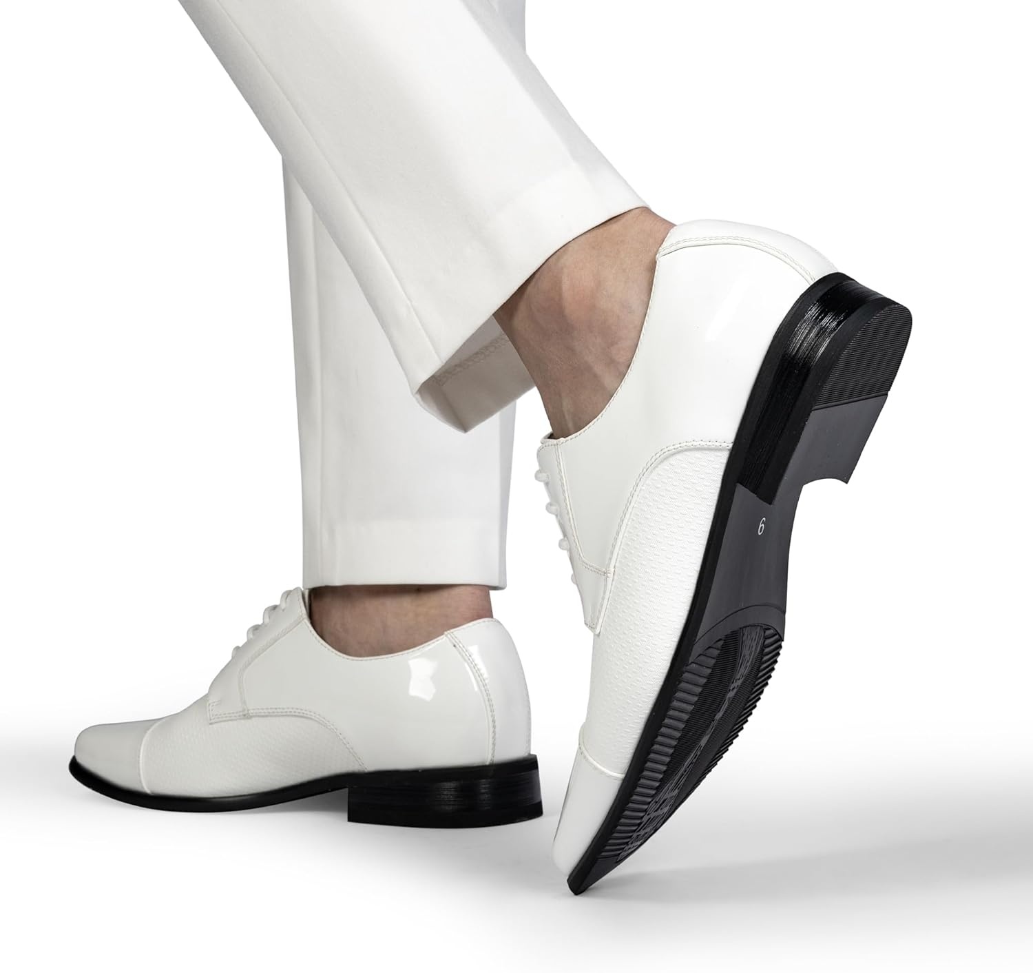 image:imageBruno Marc Mens Patent Tuxedo Dress Shoes Classic Laceup Formal OxfordsWhitepat