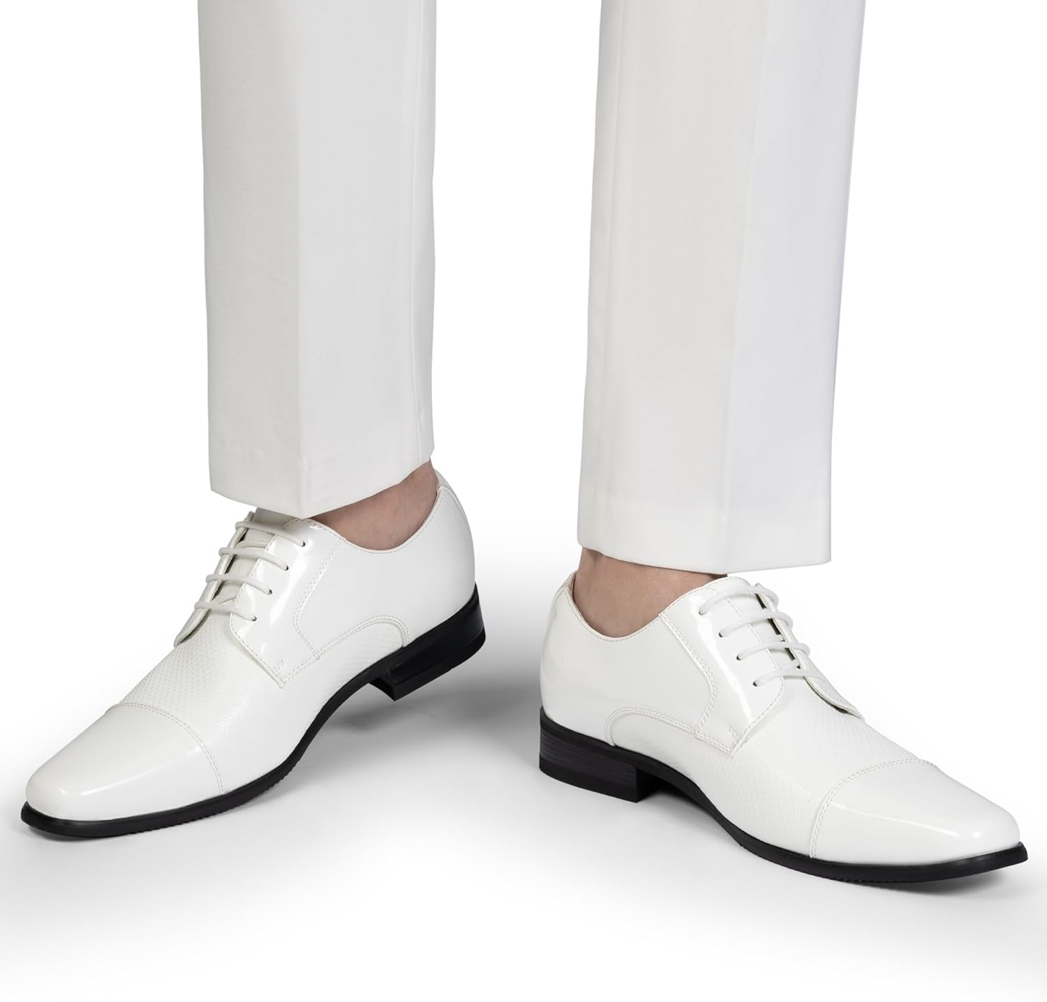 image:imageBruno Marc Mens Patent Tuxedo Dress Shoes Classic Laceup Formal OxfordsWhitepat