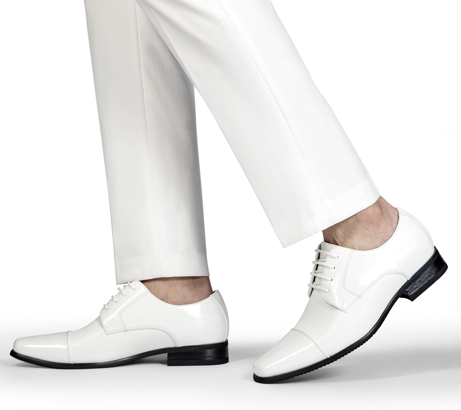 image:imageBruno Marc Mens Patent Tuxedo Dress Shoes Classic Laceup Formal OxfordsWhitepat