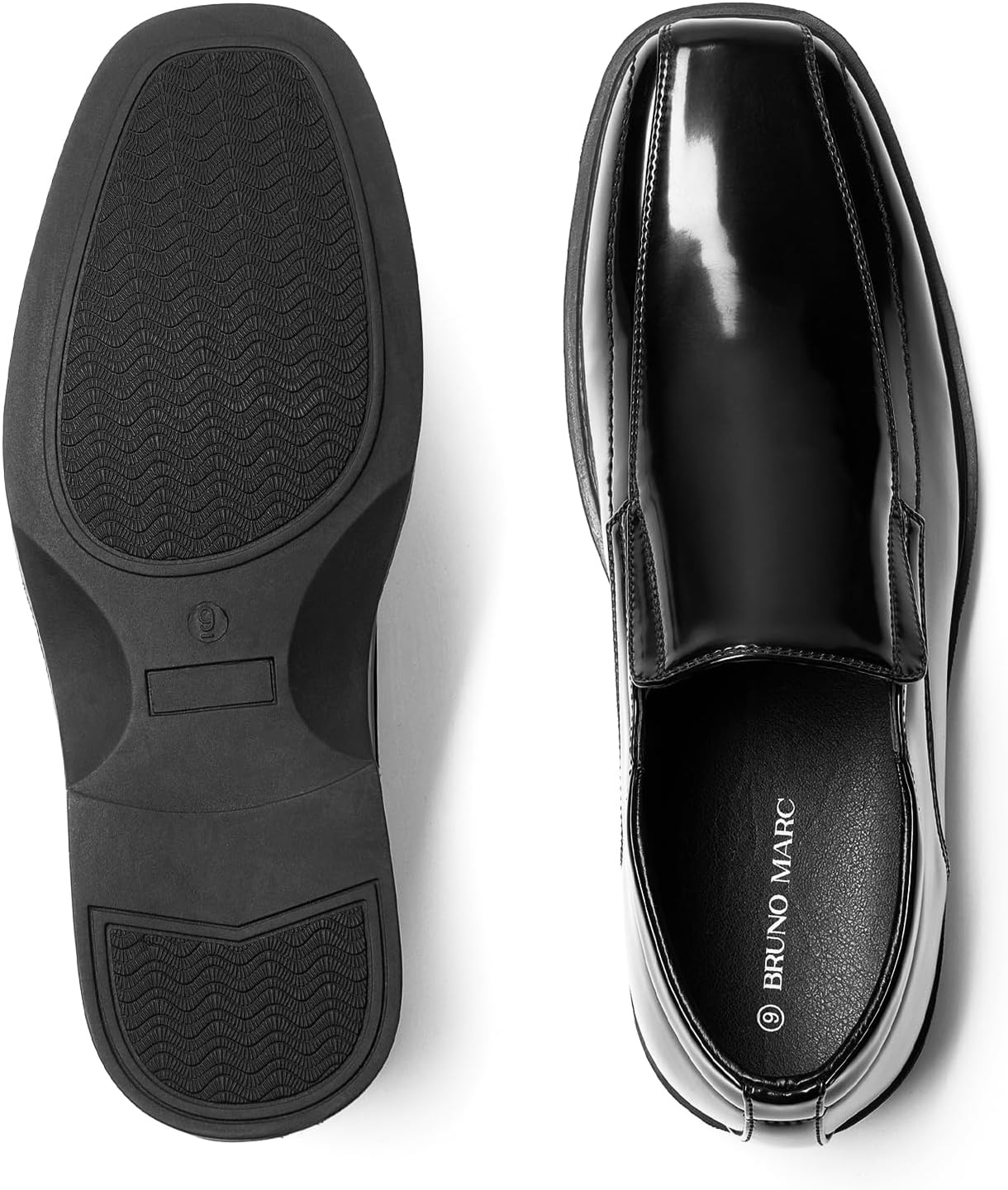 image:imageBruno Marc Mens Square Toe Dress Loafers Formal Shoes5black Pat
