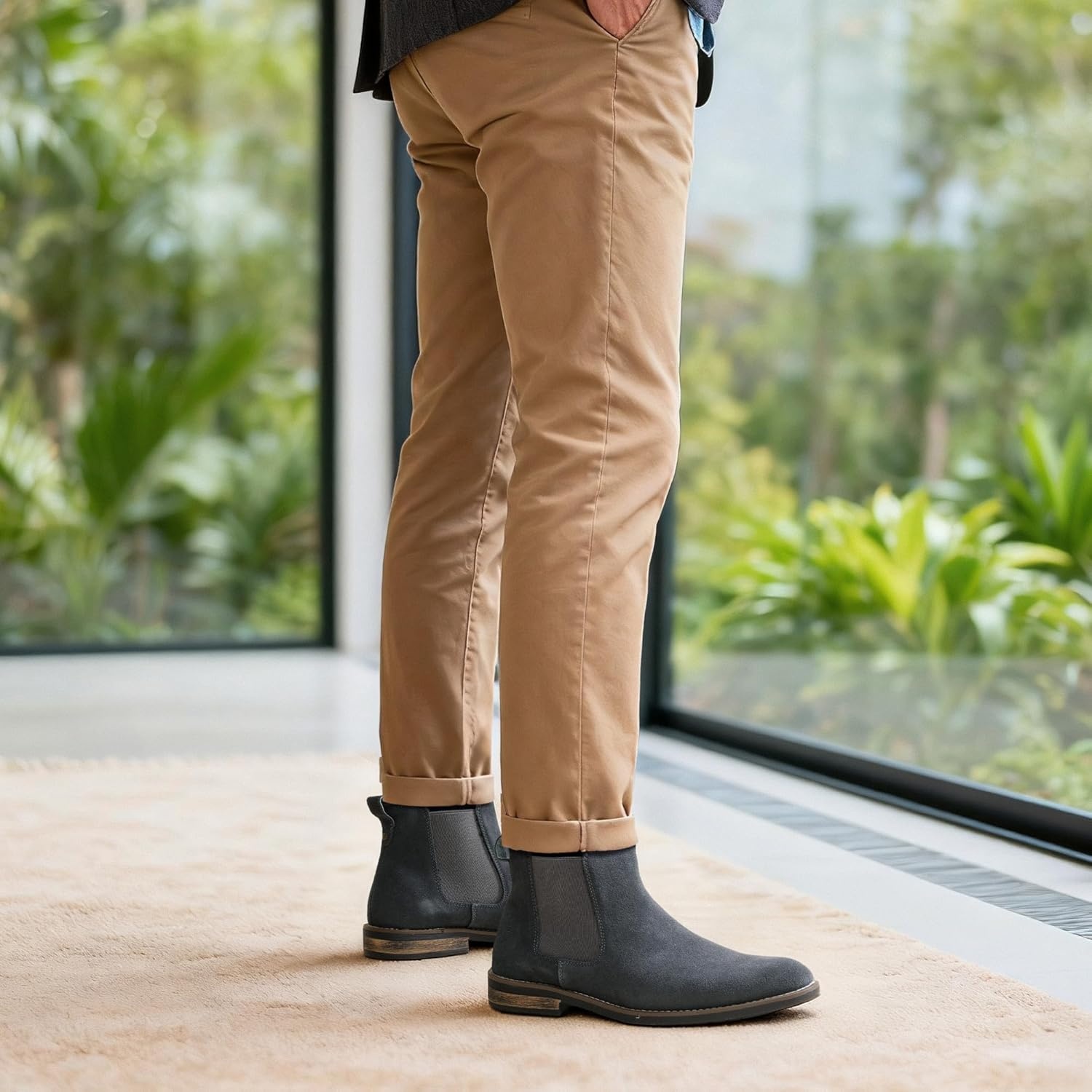 image:imageBruno Marc Mens Suede Leather Chelsea Ankle BootsGrey