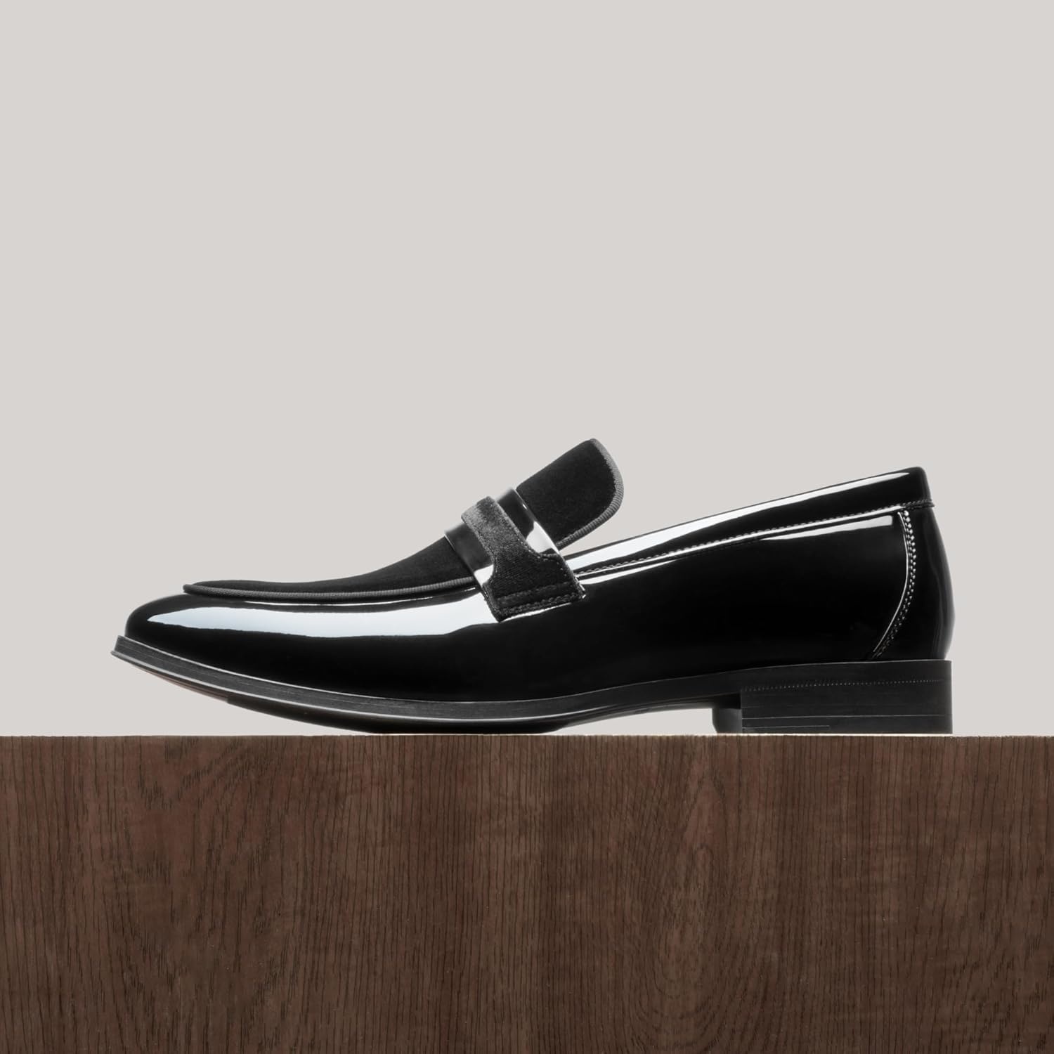 image:imageBruno Marc Mens Tuxedo Patent Loafers Classic Velvet Slipon Dress ShoesBlack
