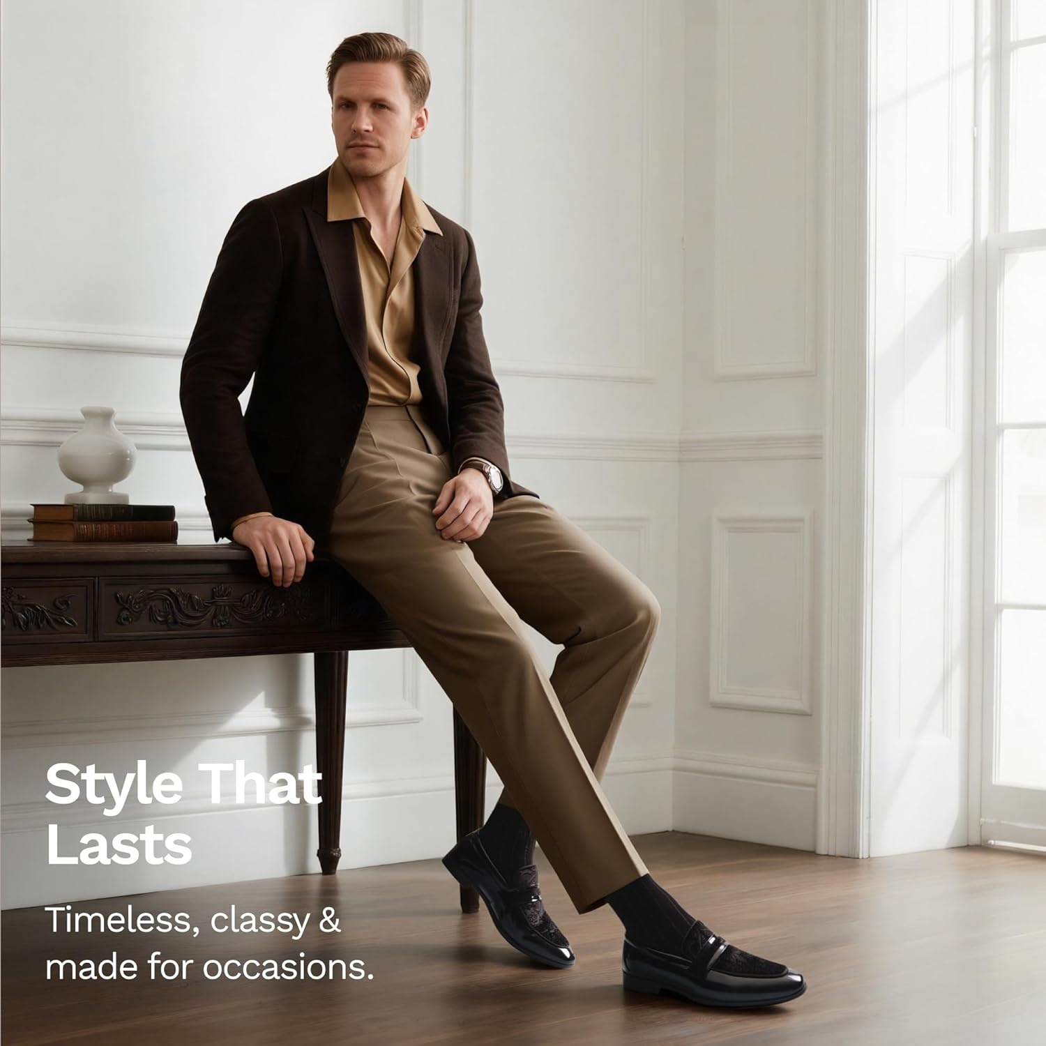 image:imageBruno Marc Mens Tuxedo Patent Loafers Classic Velvet Slipon Dress ShoesBlackvelvet