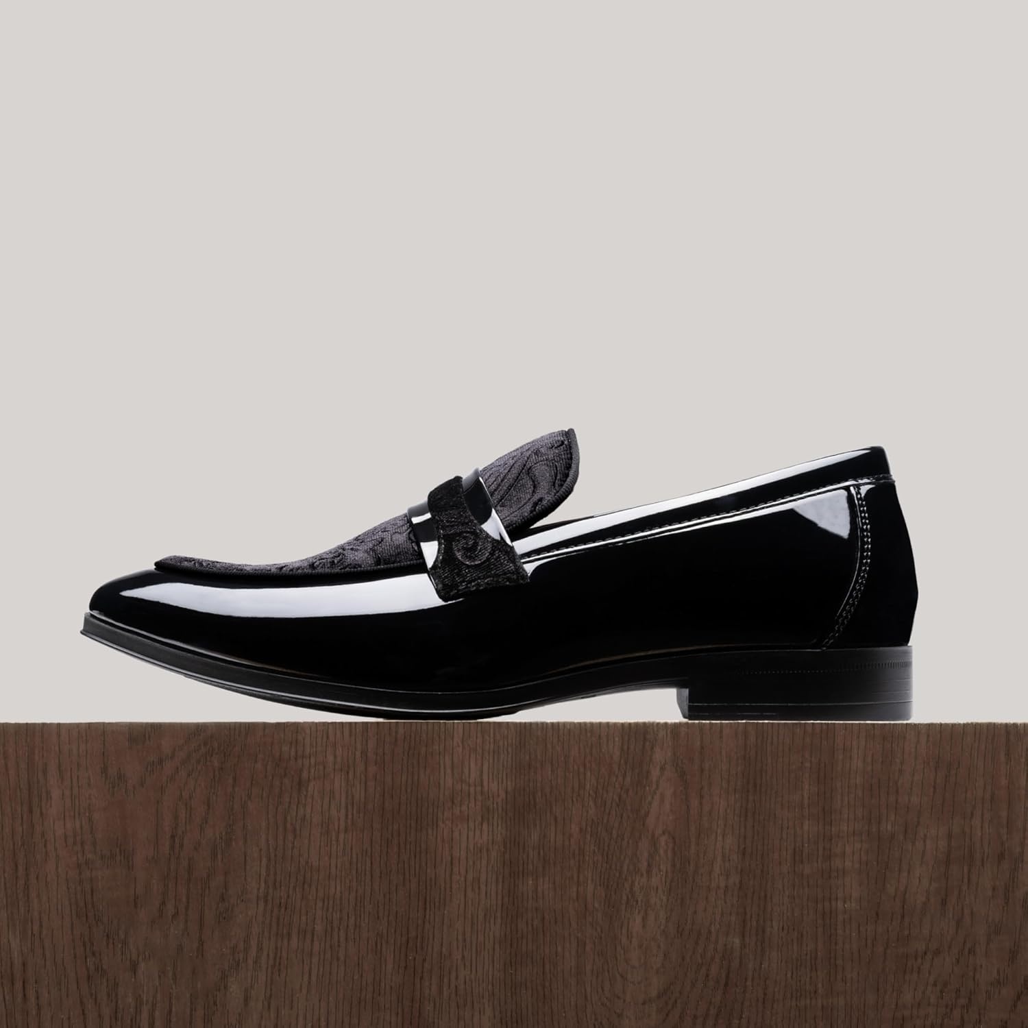 image:imageBruno Marc Mens Tuxedo Patent Loafers Classic Velvet Slipon Dress ShoesBlackvelvet