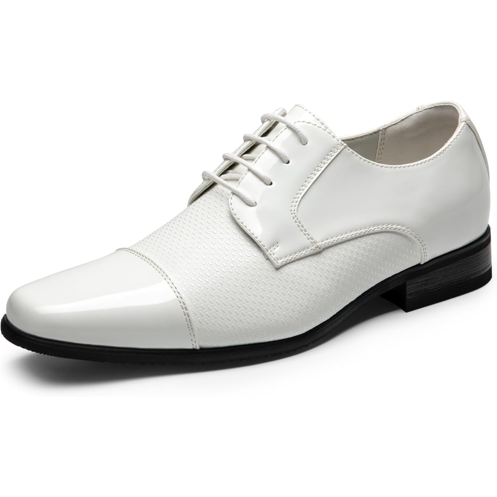 image:imageBruno Marc Mens Patent Tuxedo Dress Shoes Classic Laceup Formal OxfordsWhitepat