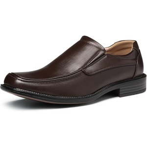 image:imageBruno Marc Mens Goldman02 Slip on Leather Lined Square Toe Dress Loafers Shoes for Casual Weekend Formal WorkDark Brown