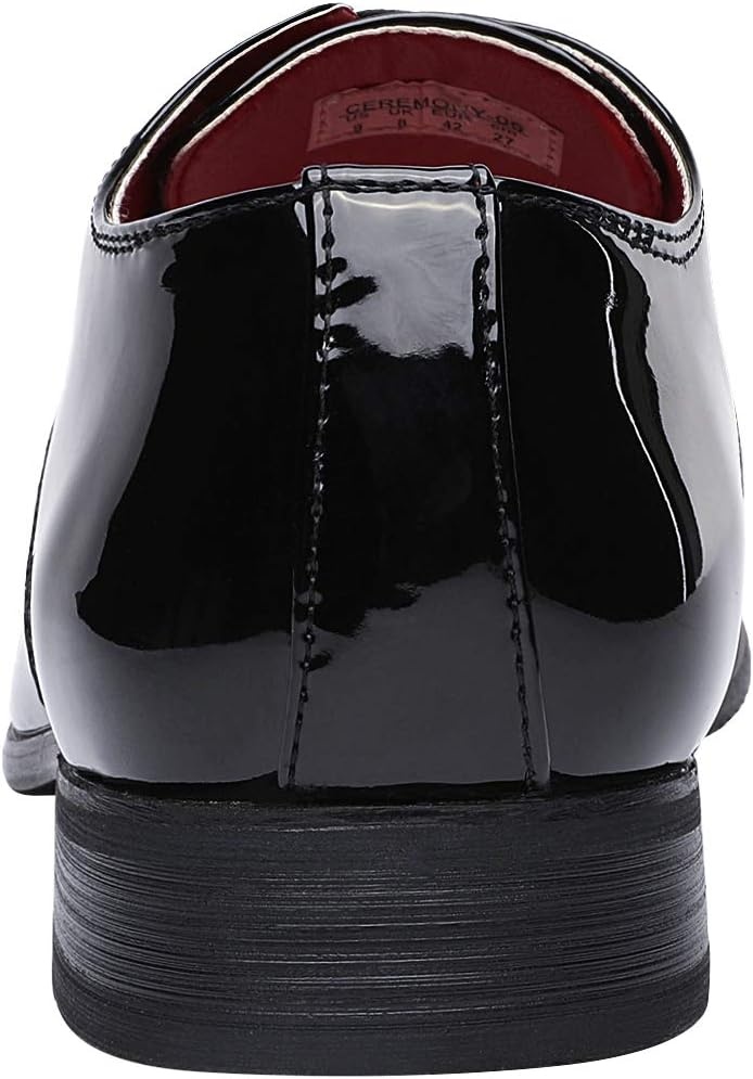 image:imageBruno Marc Mens Faux Patent Leather Tuxedo Dress Shoes Classic Laceup Formal OxfordBlack