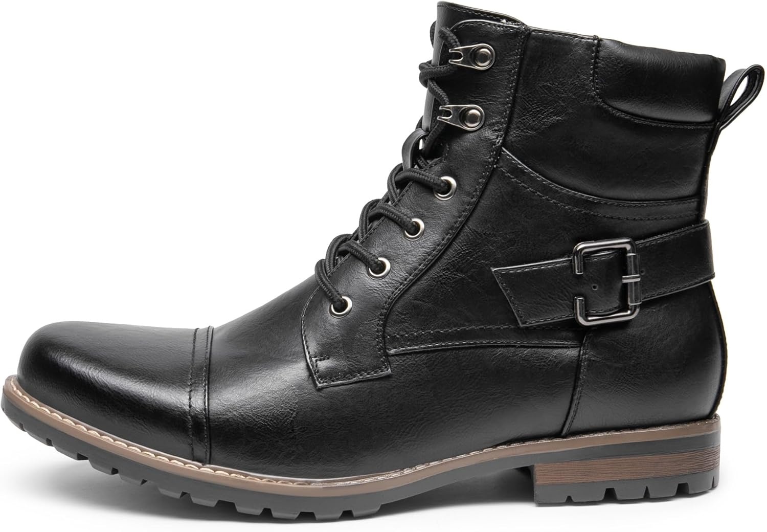 image:imageBruno Marc Mens Motorcycle Combat Boots Zipper Biker BootBlack