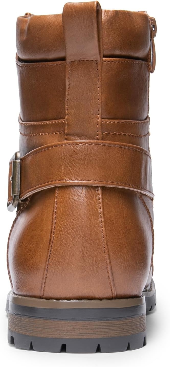 image:imageBruno Marc Mens Motorcycle Combat Boots Zipper Biker BootBrown