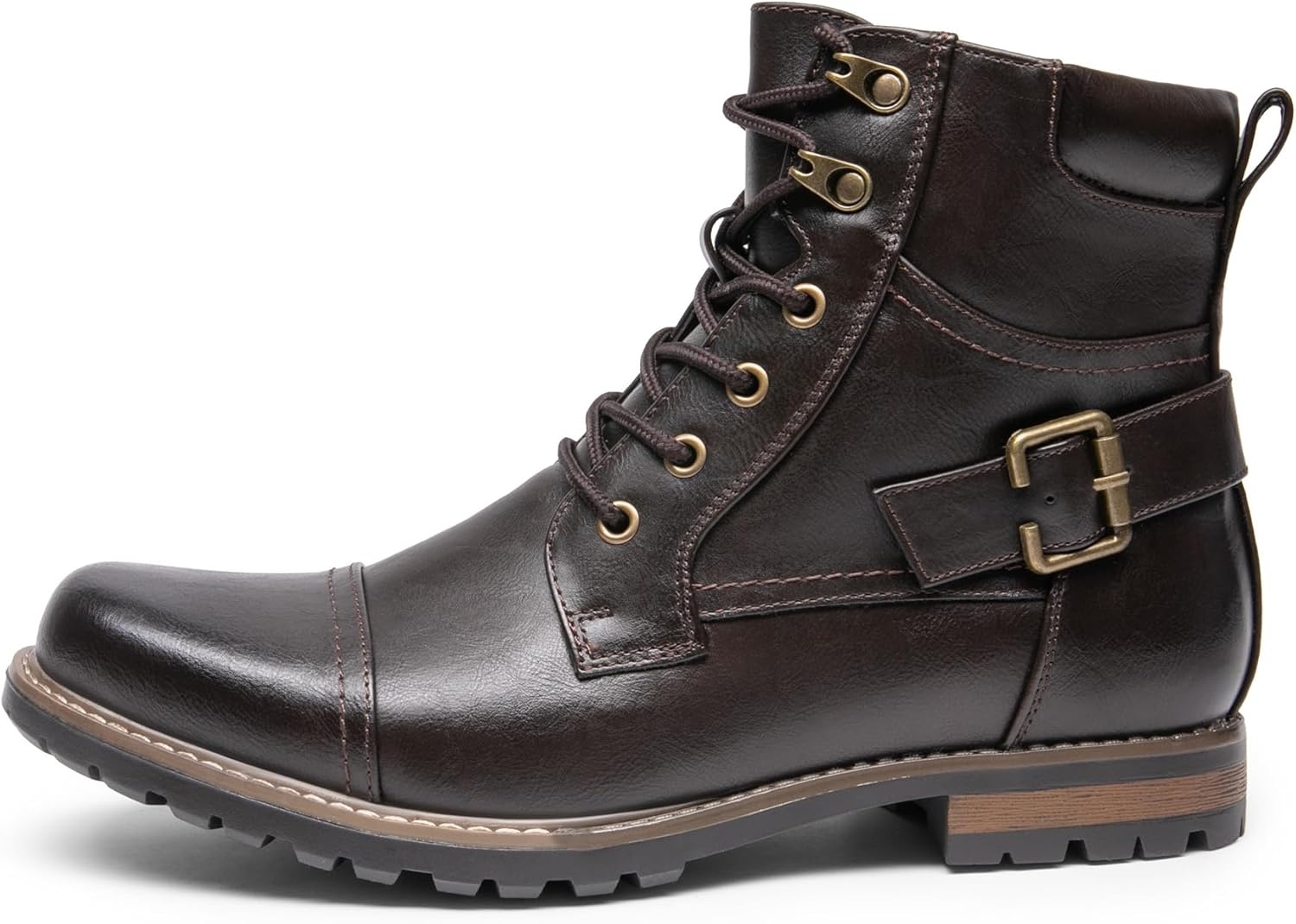image:imageBruno Marc Mens Motorcycle Combat Boots Zipper Biker BootDark Brown3
