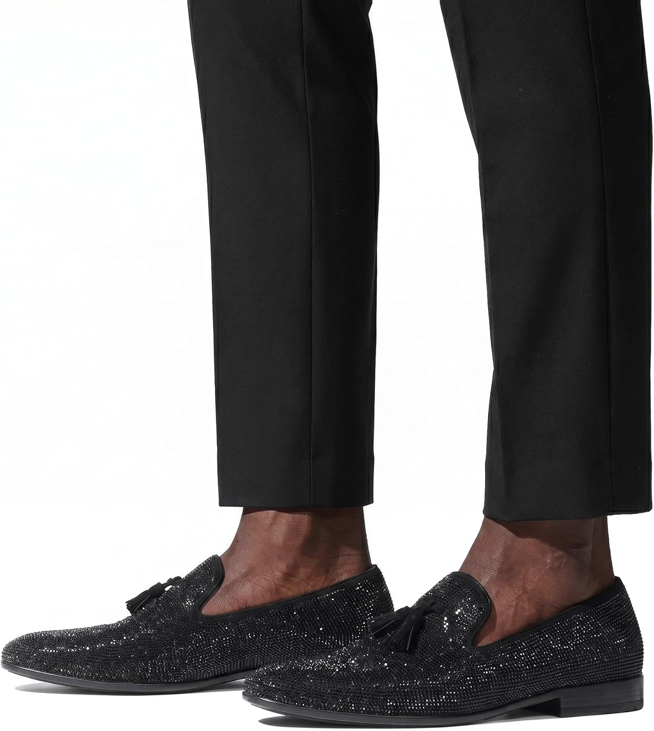 image:imageBruno Marc Mens Rhinestone Prom Tuxedo Shoes Tassel Dress Loafers Slip on Formal Shoes for Wedding Party GraduationBlack