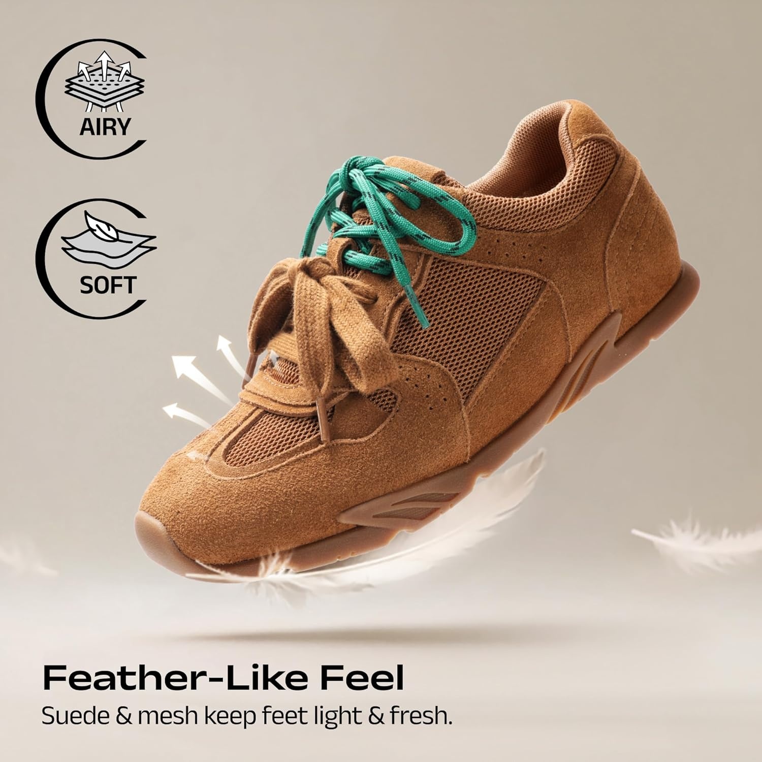 image:imageDREAM PAIRS Womens Retro Lace Up Sneakers AllDay Comfort Lightweight Non Slip Casual Fashion Walking Trainers ShoesBrown