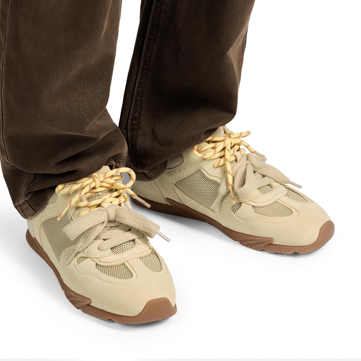 image:imageDREAM PAIRS Womens Retro Lace Up Sneakers AllDay Comfort Lightweight Non Slip Casual Fashion Walking Trainers ShoesCamel