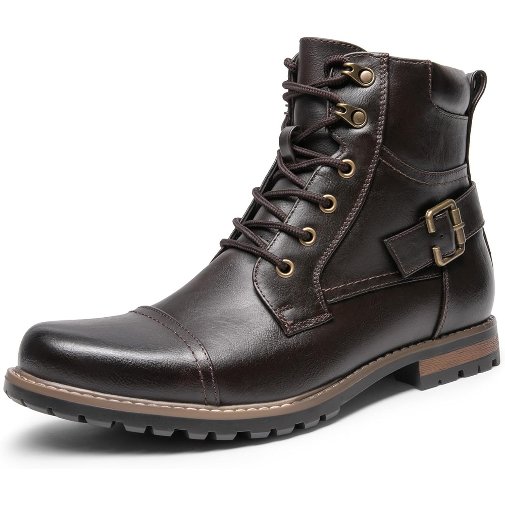 image:imageBruno Marc Mens Motorcycle Combat Boots Zipper Biker BootDark Brown3