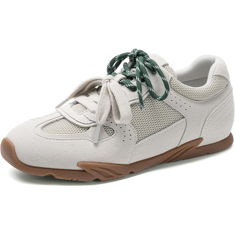 image:imageDREAM PAIRS Womens Retro Lace Up Sneakers AllDay Comfort Lightweight Non Slip Casual Fashion Walking Trainers ShoesGrey White