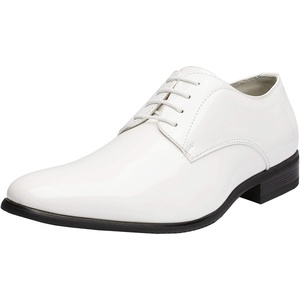 image:imageBruno Marc Mens Faux Patent Leather Tuxedo Dress Shoes Classic Laceup Formal OxfordWhite