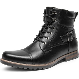 image:imageBruno Marc Mens Motorcycle Combat Boots Zipper Biker BootBlack