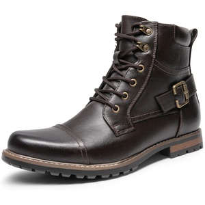 image:imageBruno Marc Mens Motorcycle Combat Boots Zipper Biker BootDark Brown3