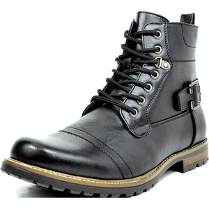 image:imageBruno Marc Mens Motorcycle Combat Boots Zipper Biker BootPu Black