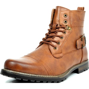 image:imageBruno Marc Mens Motorcycle Combat Boots Zipper Biker BootPu Brown