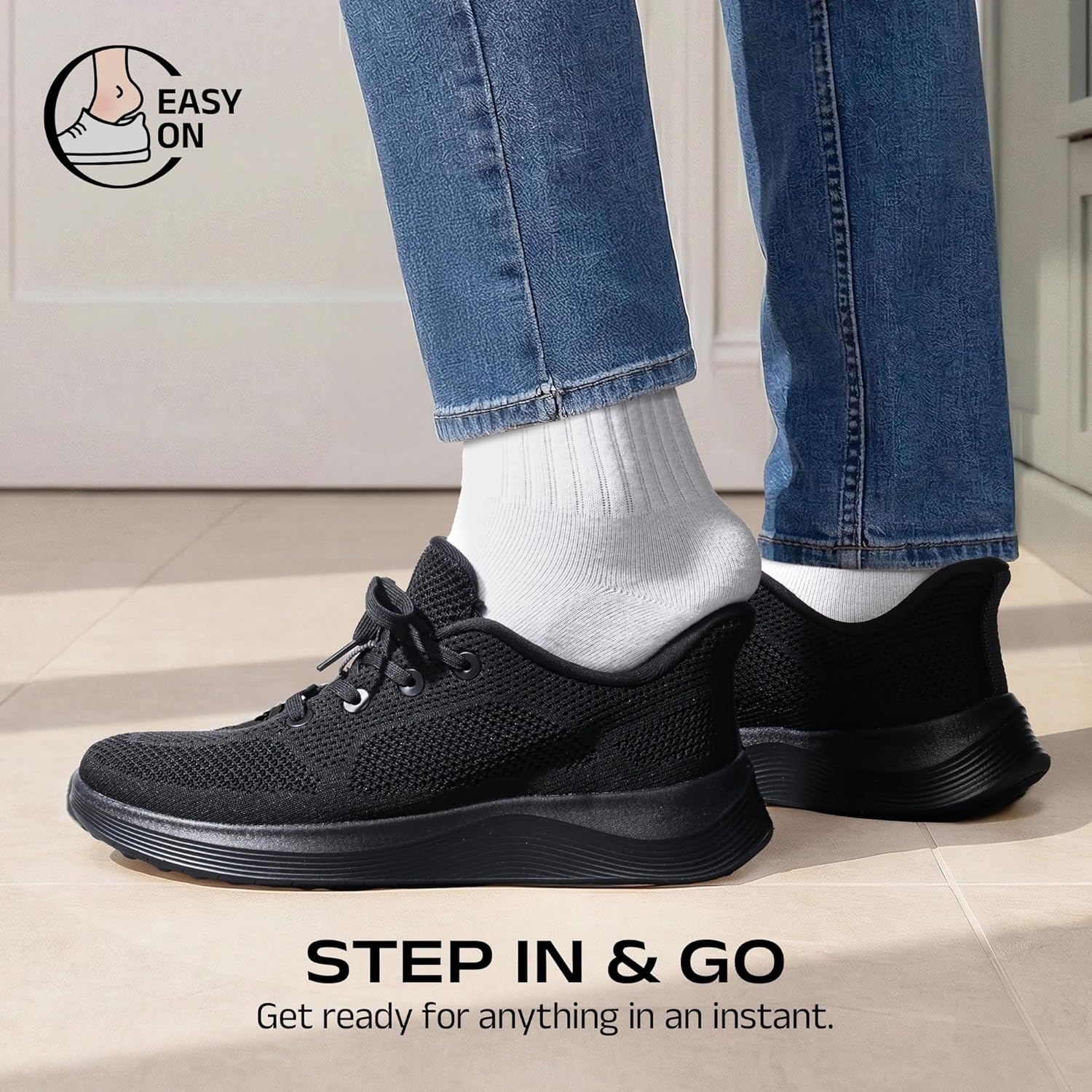 image:imageBruno Marc Mens Slip on Walking Shoes Lightweight Breathable Comfortable Casual SneakersAll Black