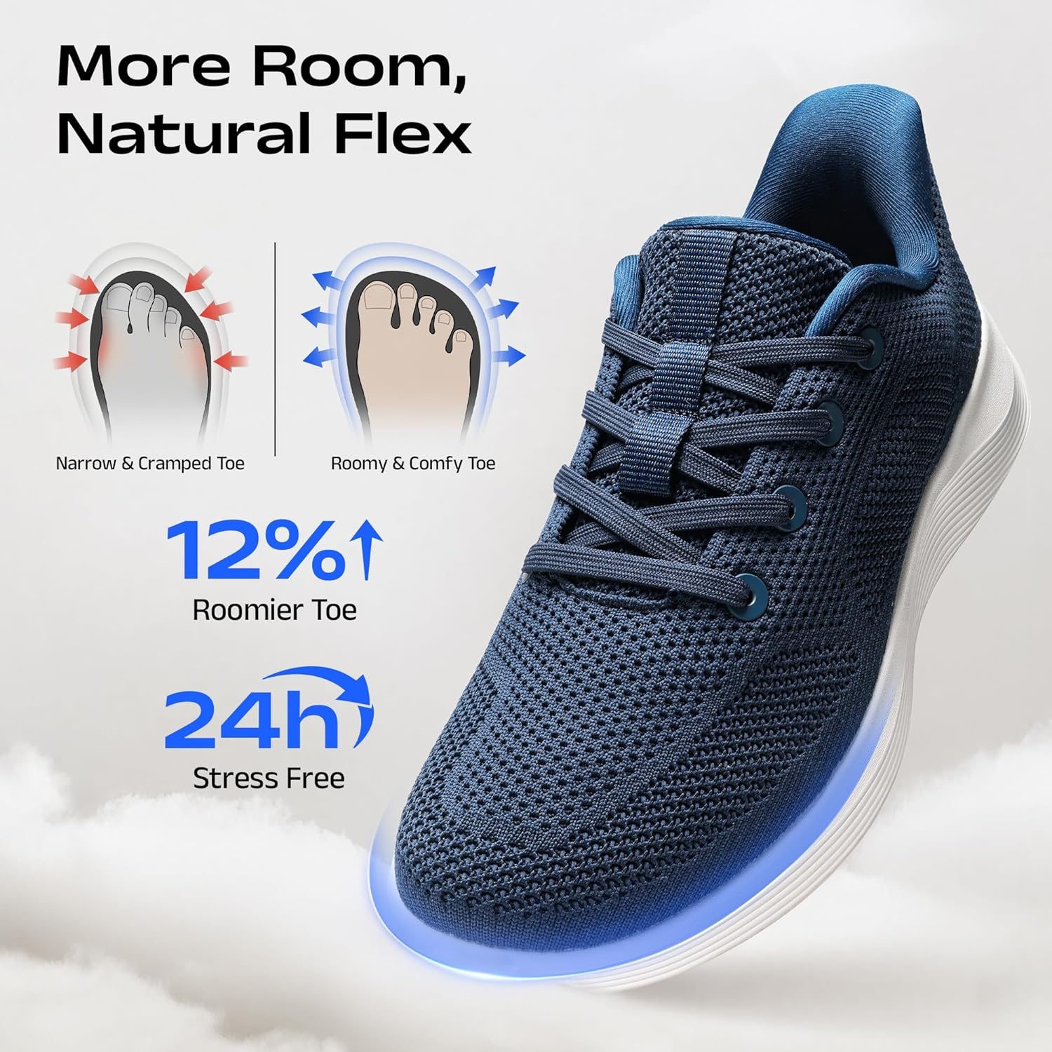 image:imageBruno Marc Mens Slip on Walking Shoes Lightweight Breathable Comfortable Casual SneakersDark Blue