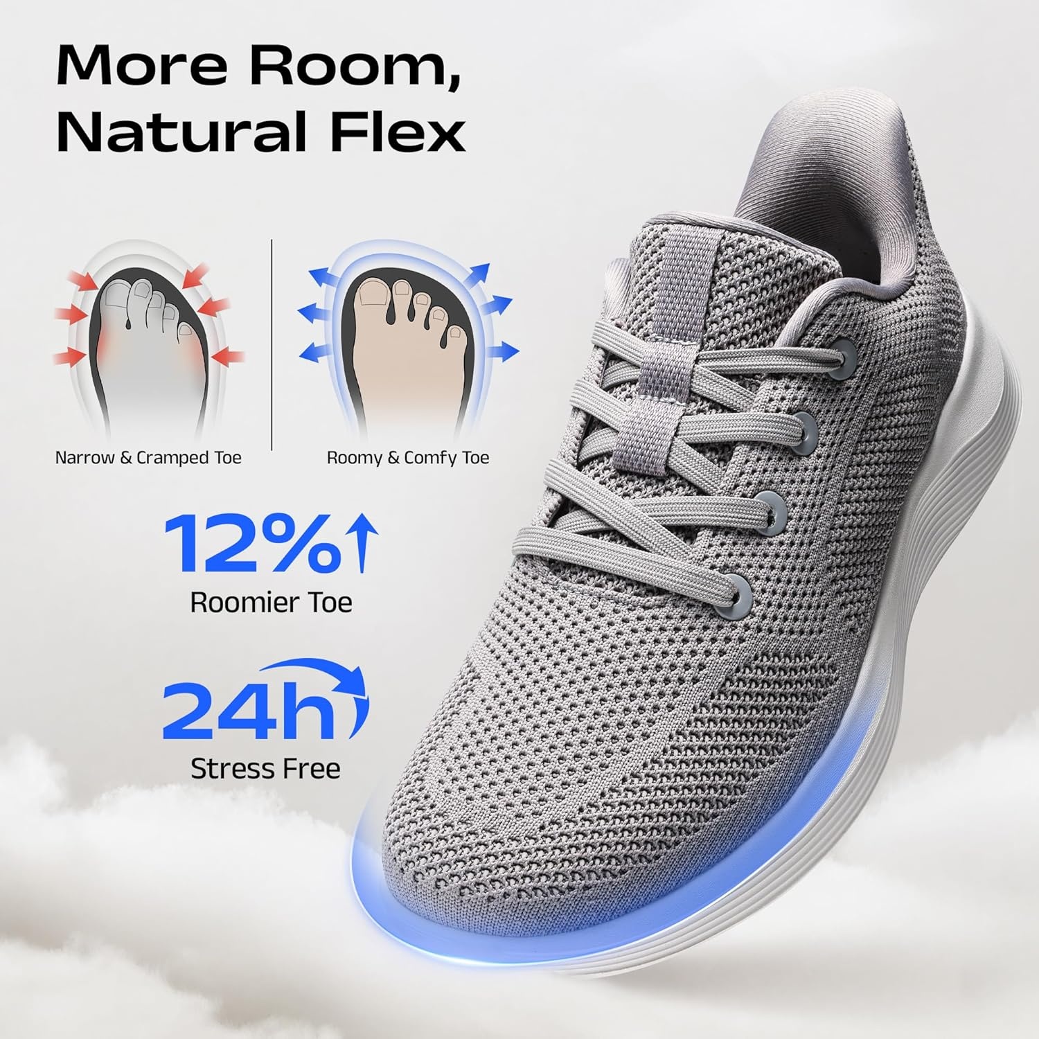 image:imageBruno Marc Mens Slip on Walking Shoes Lightweight Breathable Comfortable Casual SneakersGrey